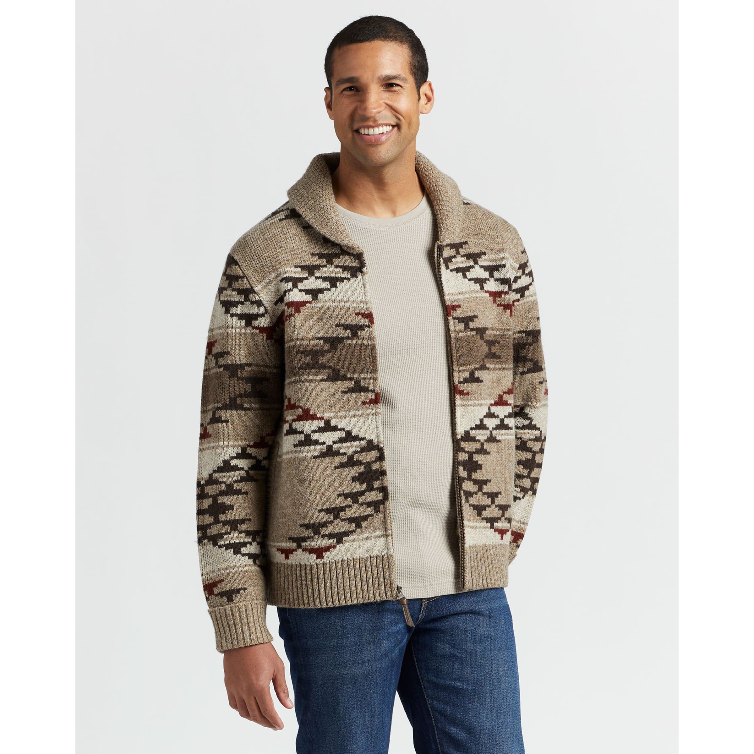 Pendleton Mens Shetland Bomber Style Cardigan Sweater Cardigans Men ...