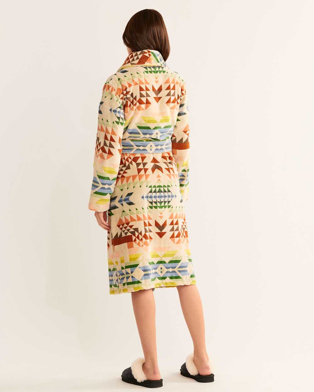 ALTERNATE VIEW OF WOMEN'S COTTON TERRY VELOUR ROBE IN OPAL SPRINGS MULTI image number 3