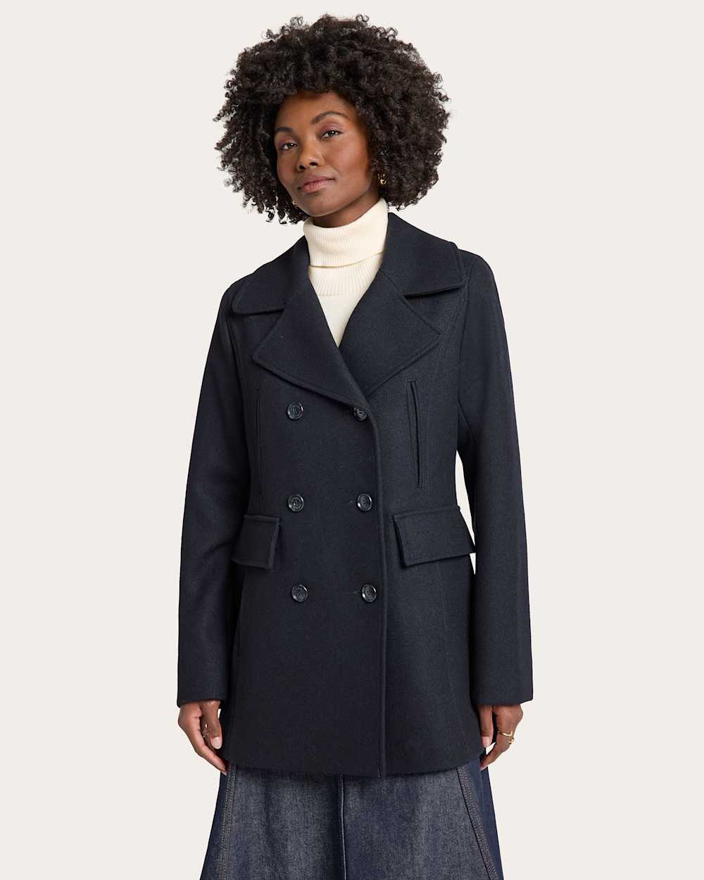 WOMEN'S PEACOAT IN NAVY image number 1