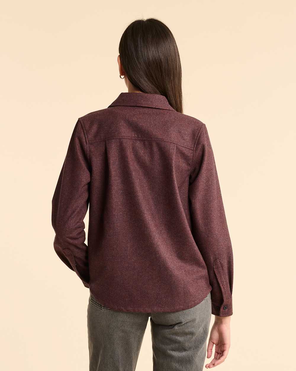 ALTERNATE VIEW OF WOMEN'S BOARD SHIRT IN BURGUNDY/NAVY MIX image number 3