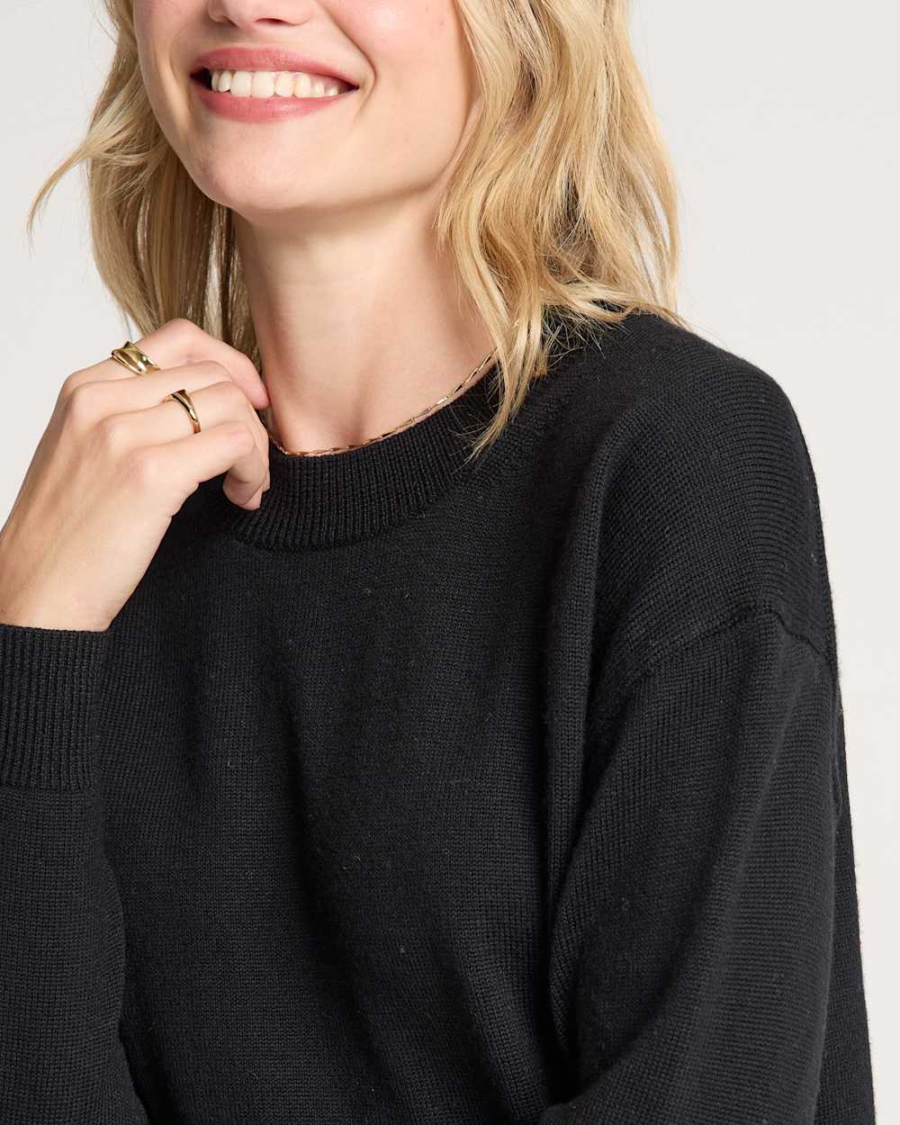 ALTERNATE VIEW OF WOMEN'S MERINO SWEATER IN BLACK image number 5