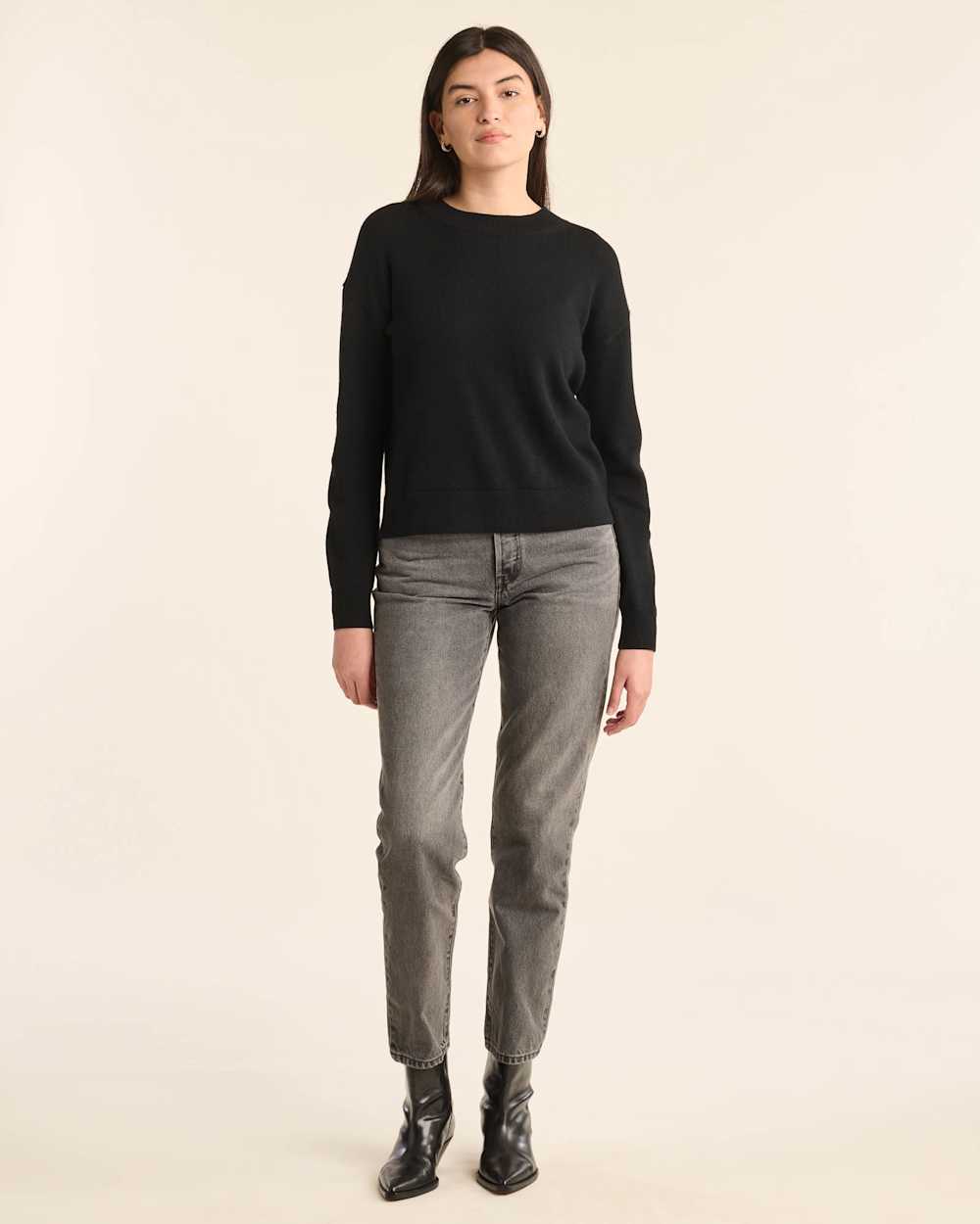 ALTERNATE VIEW OF WOMEN'S MERINO SWEATER IN BLACK image number 6
