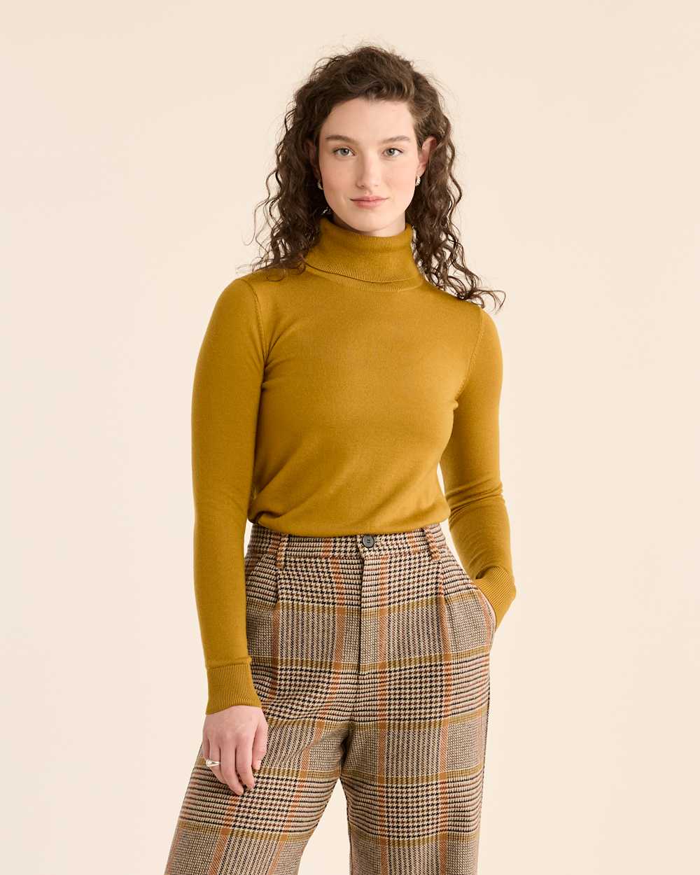 WOMEN'S MERINO TURTLENECK IN TAPENADE image number 1