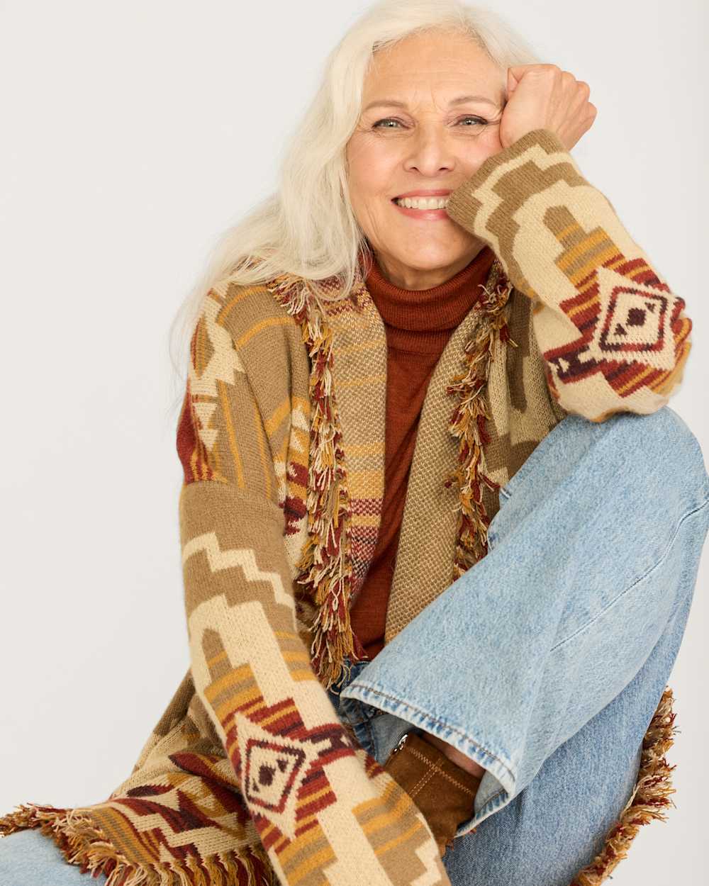 ALTERNATE VIEW OF WOMEN'S SKAMANIA ALPACA SWEATER IN IRISH CREAM MULTI image number 4