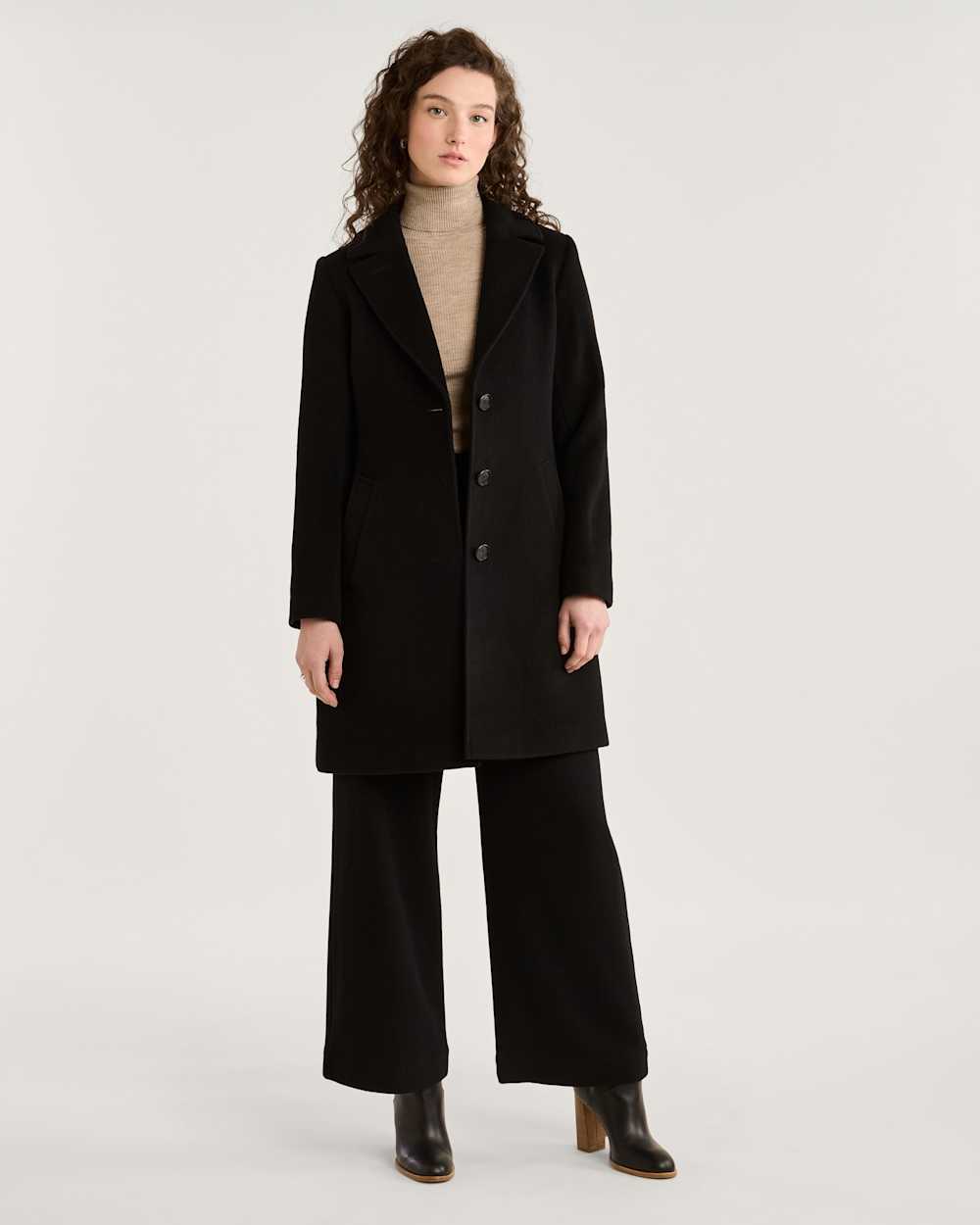 WOMEN'S LOMBARD WOOL WALKER COAT IN BLACK image number 1