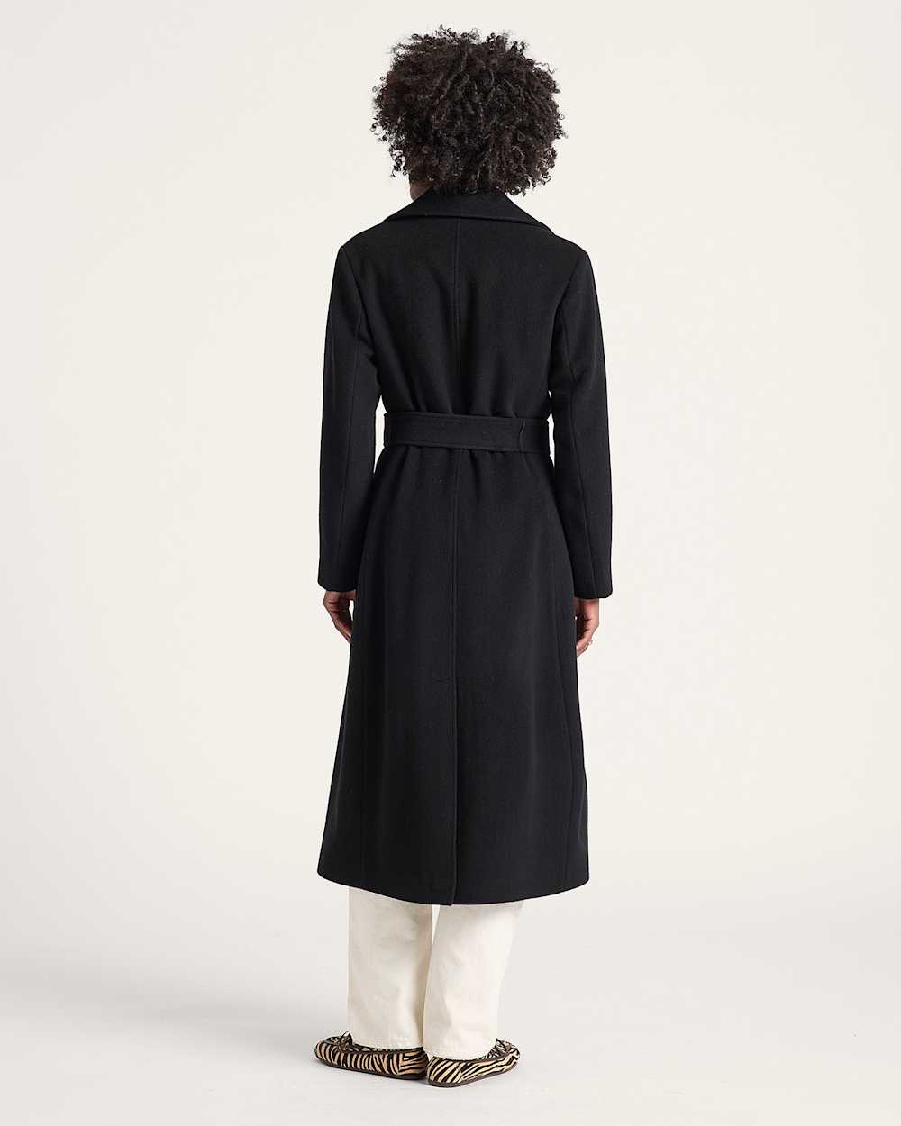 ALTERNATE VIEW OF WOMEN'S NOB HILL WOOL WRAP COAT IN BLACK image number 2