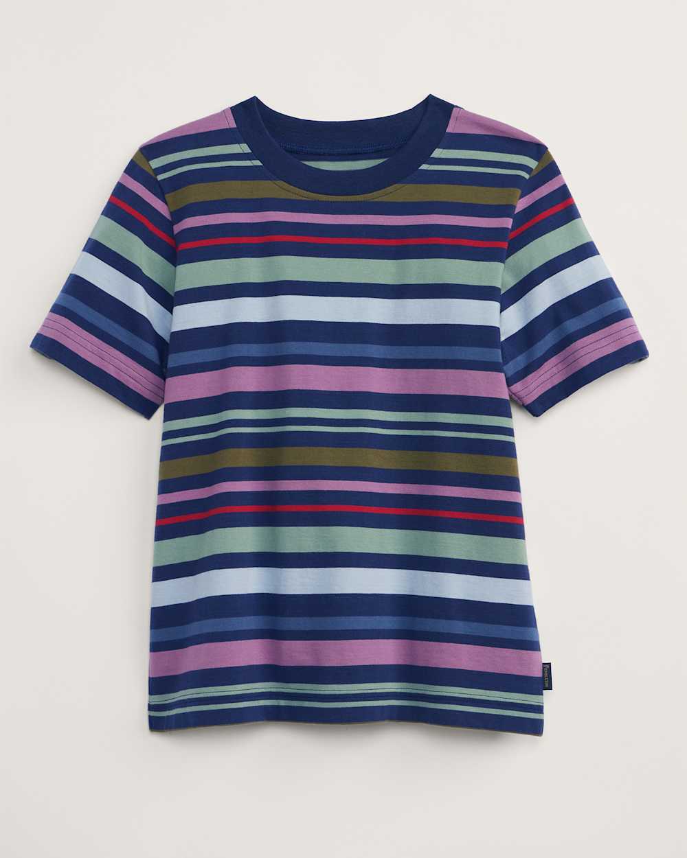 WOMEN'S DESCHUTES STRIPE TEE IN NAVY STRIPE image number 1