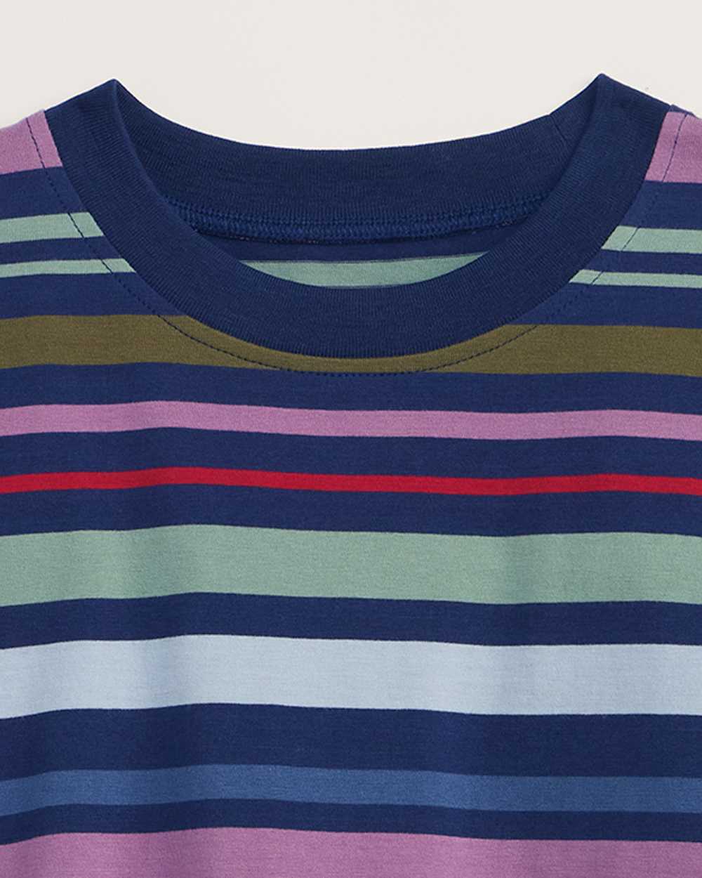 ALTERNATE VIEW OF WOMEN'S DESCHUTES STRIPE TEE IN NAVY STRIPE image number 2