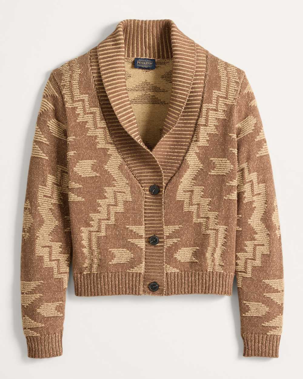 WOMEN'S TEXTURED COTTON CARDIGAN IN NUTMEG image number 1