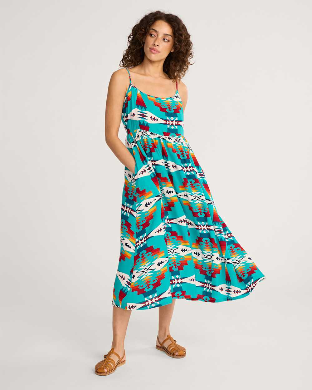 TUCSON STRAPPY MAXI DRESS IN TURQUOISE image number 1