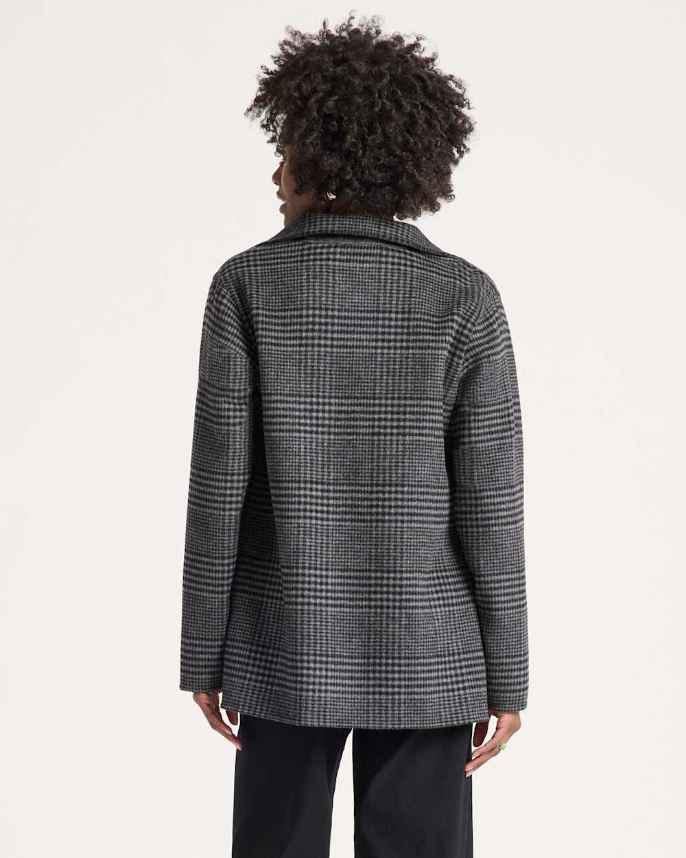 ALTERNATE VIEW OF WOMEN'S REVERSIBLE WOOL JACKET IN CHARCOAL HERRINGBONE image number 3