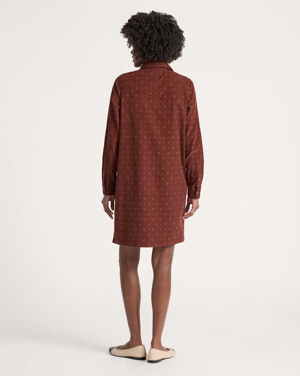 ALTERNATE VIEW OF WOMEN'S PARKER CORDUROY DRESS IN BURGUNDY FOULARD image number 2