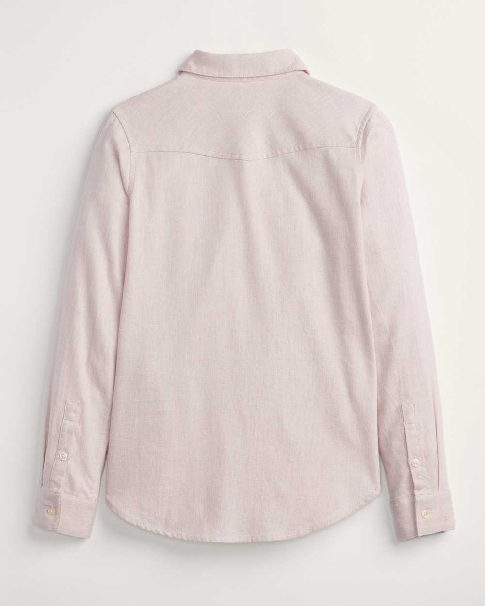 ALTERNATE VIEW OF COTTON FLANNEL RELAXED SHIRT IN SOFT ROSE image number 2