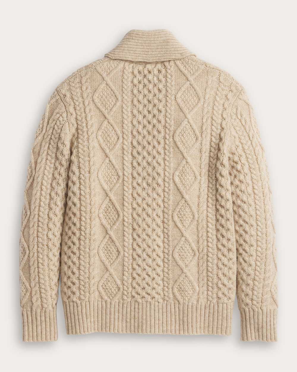 ALTERNATE VIEW OF WOMEN'S FISHERMAN WOOL CARDIGAN IN DRIFTWOOD image number 2