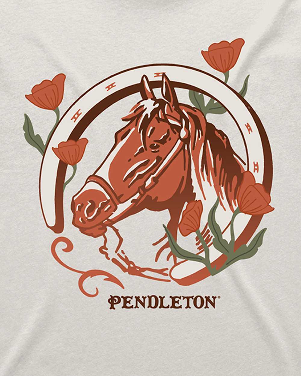 ALTERNATE VIEW OF WOMEN'S HORSE GRAPHIC TEE IN BONE image number 2