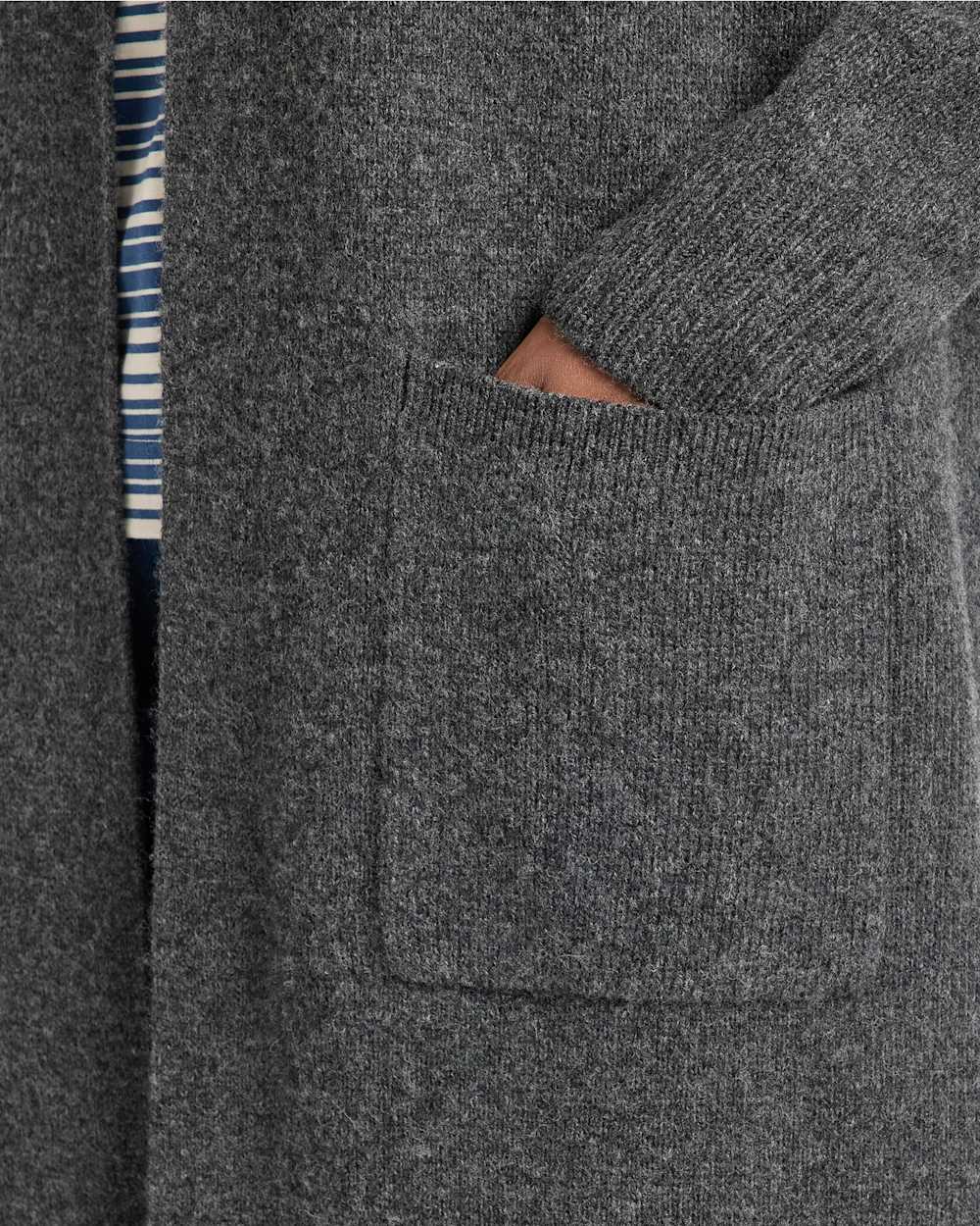 ALTERNATE VIEW OF WOMEN'S LAMBSWOOL DUSTER CARDIGAN IN CHARCOAL image number 4