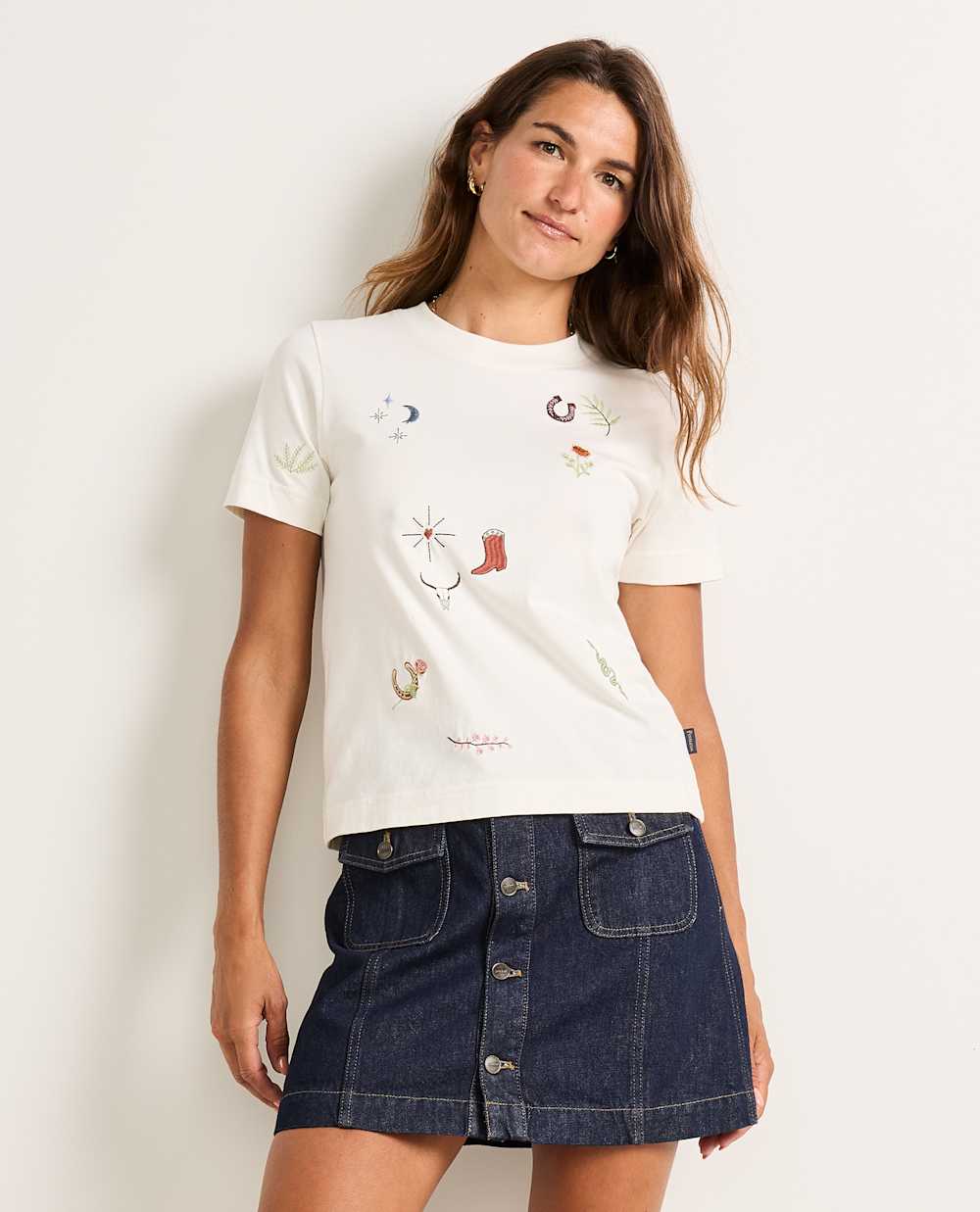 WOMEN'S SHORT-SLEEVE DESCHUTES CHARM TEE IN IVORY image number 1