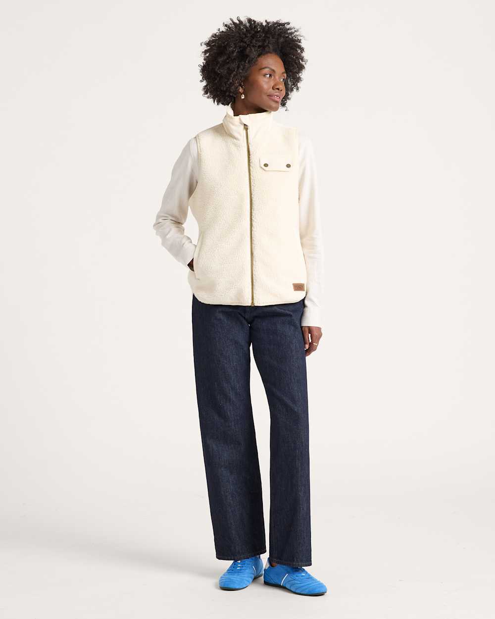 ALTERNATE VIEW OF WOMEN'S LAUREL FLEECE VEST IN BONE image number 6
