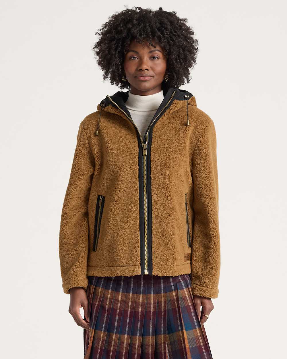 WOMEN'S AUTUMN STAR HOODED FLEECE  JACKET IN BRONZE image number 1