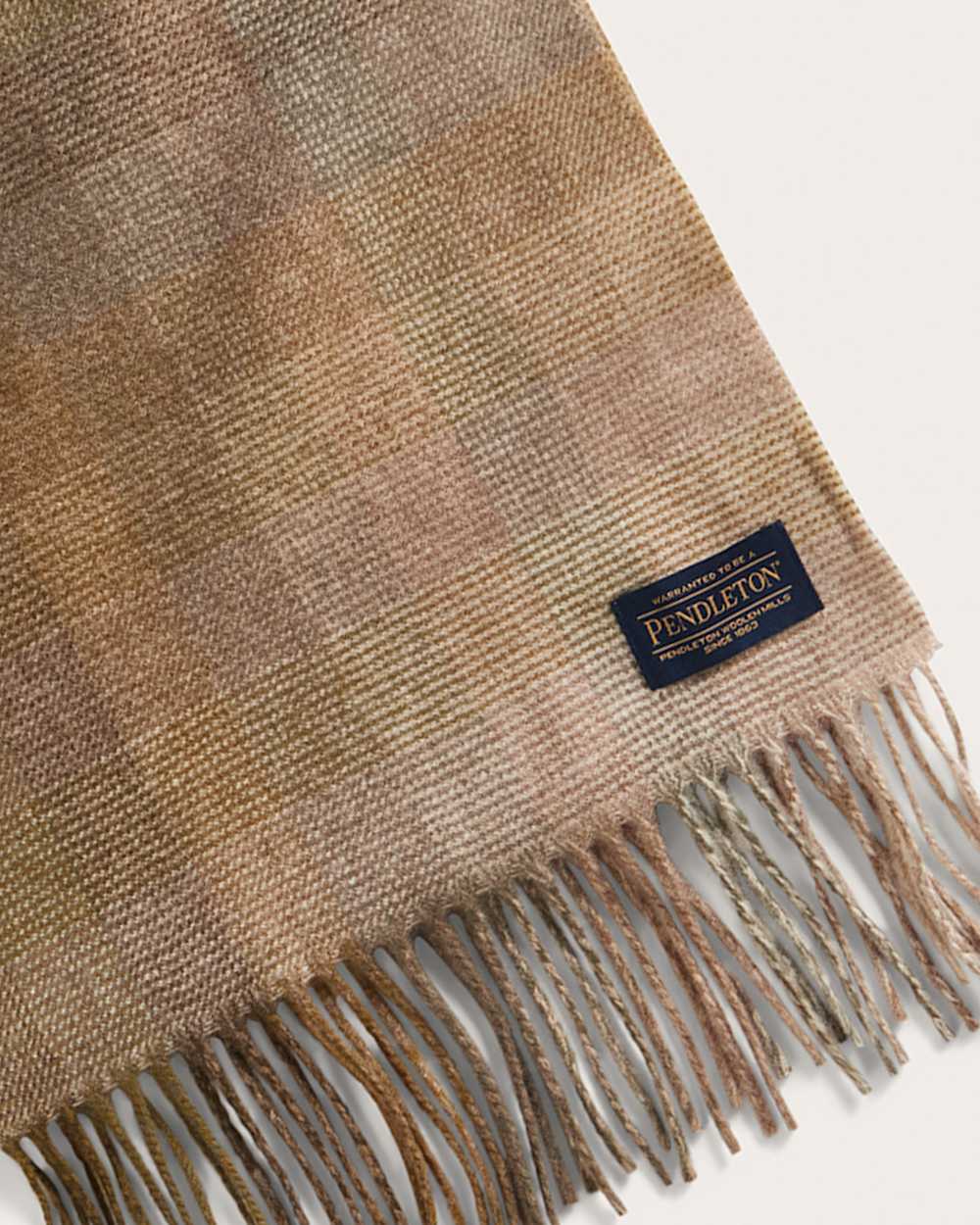 ALTERNATE VIEW OF WHISPERWOOL MUFFLER IN TAN MIX/OLIVE OMBRE image number 2