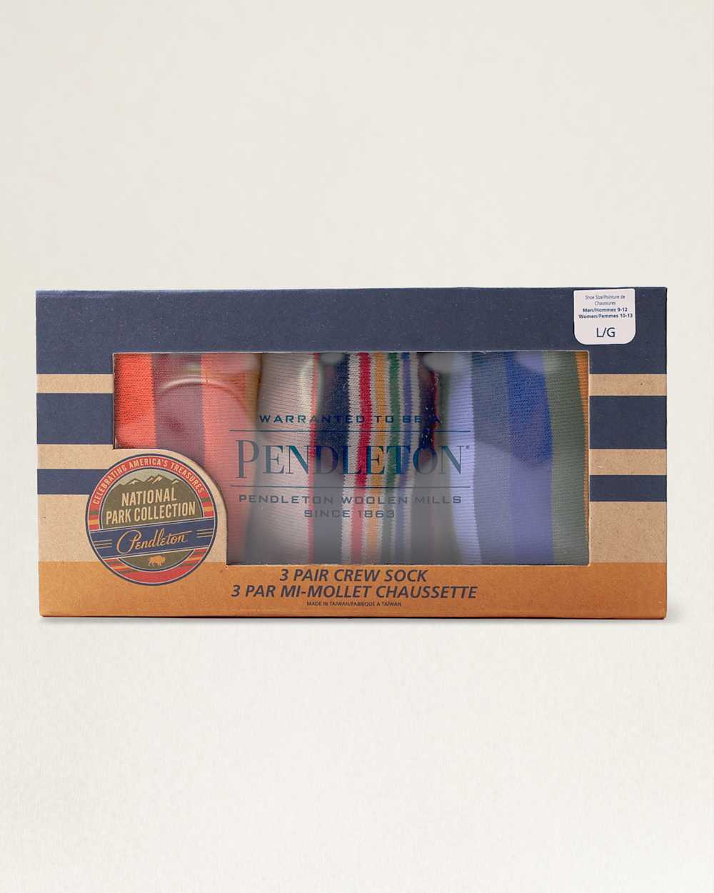 ALTERNATE VIEW OF 3-PACK NATIONAL PARK SOCKS GIFT BOX IN YELLOWSTONE TAUPE/ROCKY MTN/GRAND CANYON image number 2