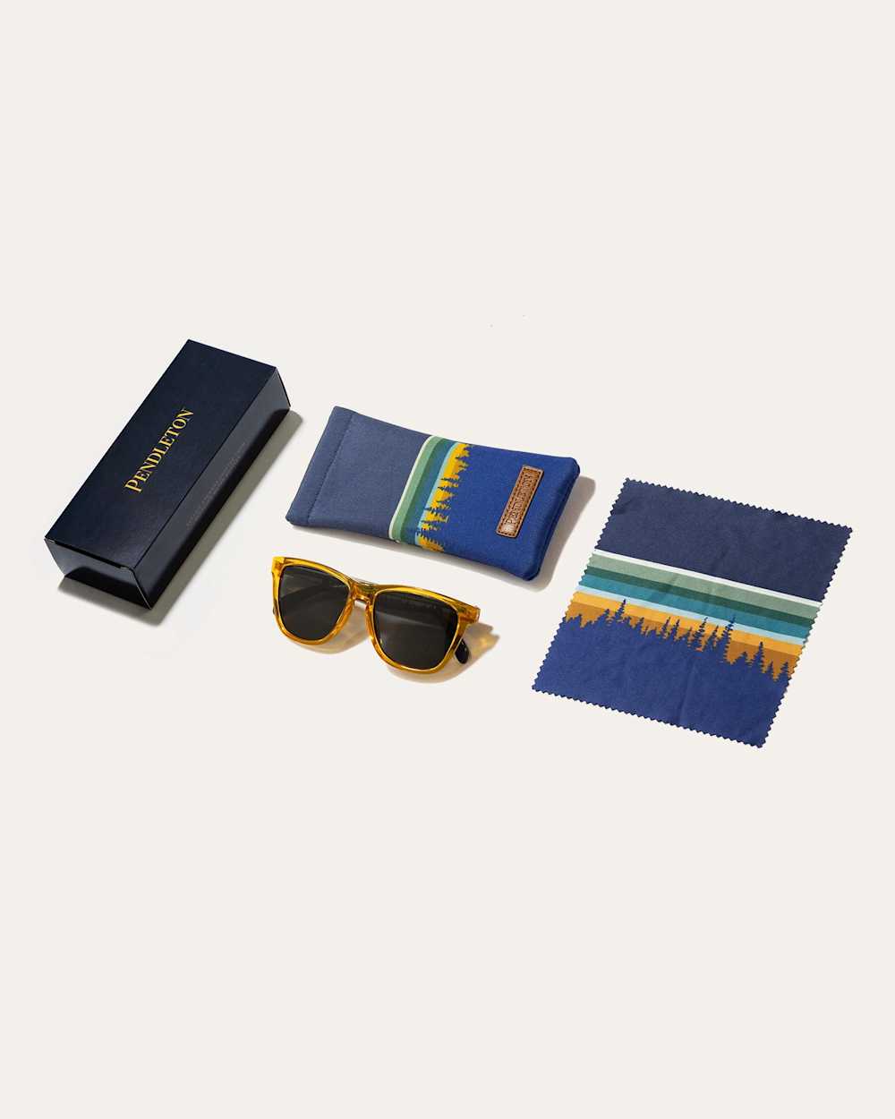 ALTERNATE VIEW OF SHWOOD X PENDLETON KEGON POLARIZED SUNGLASSES IN ORANGE CRYSTAL/PACIFIC WONDERLAND image number 2