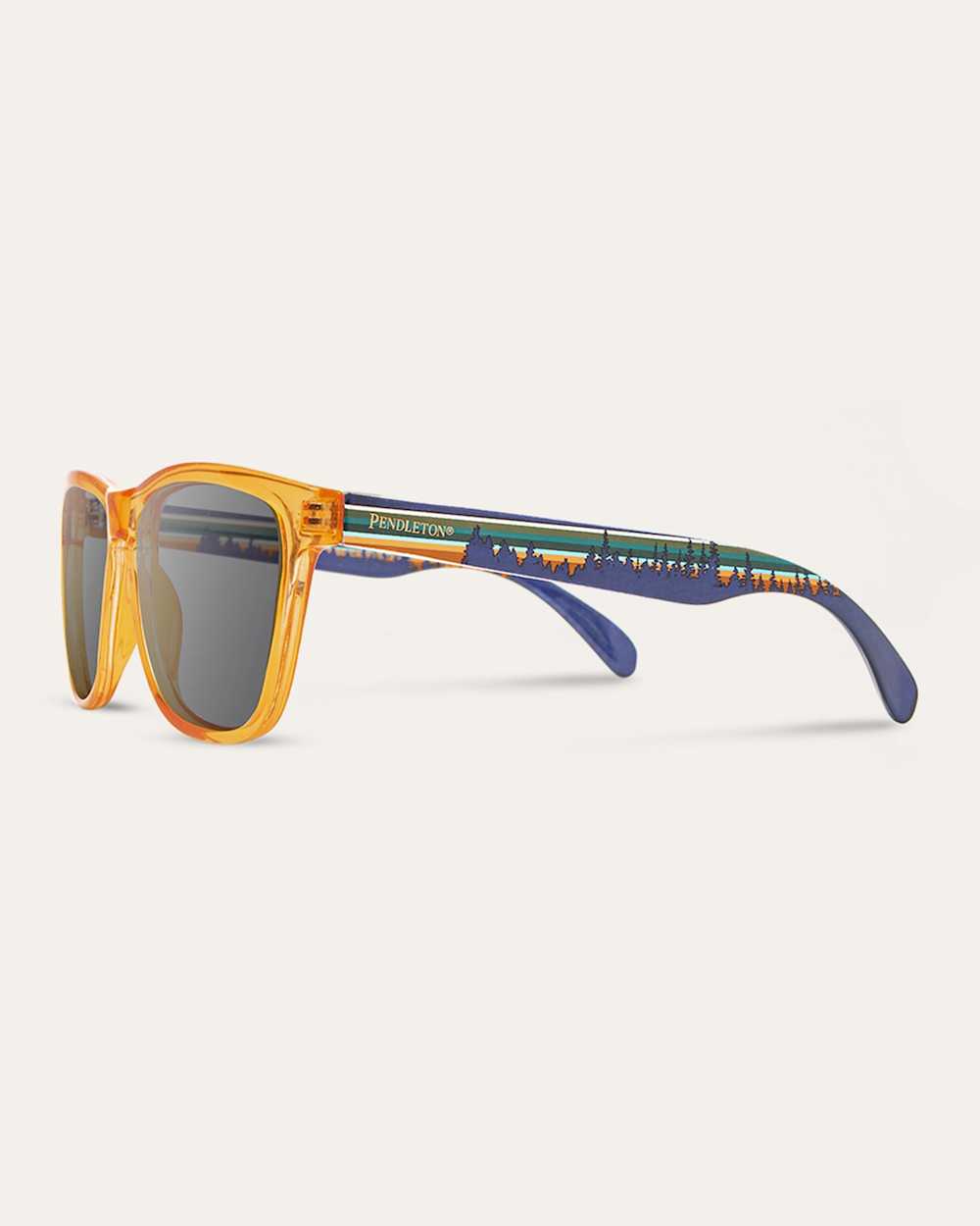 ALTERNATE VIEW OF SHWOOD X PENDLETON KEGON POLARIZED SUNGLASSES IN ORANGE CRYSTAL/PACIFIC WONDERLAND image number 3