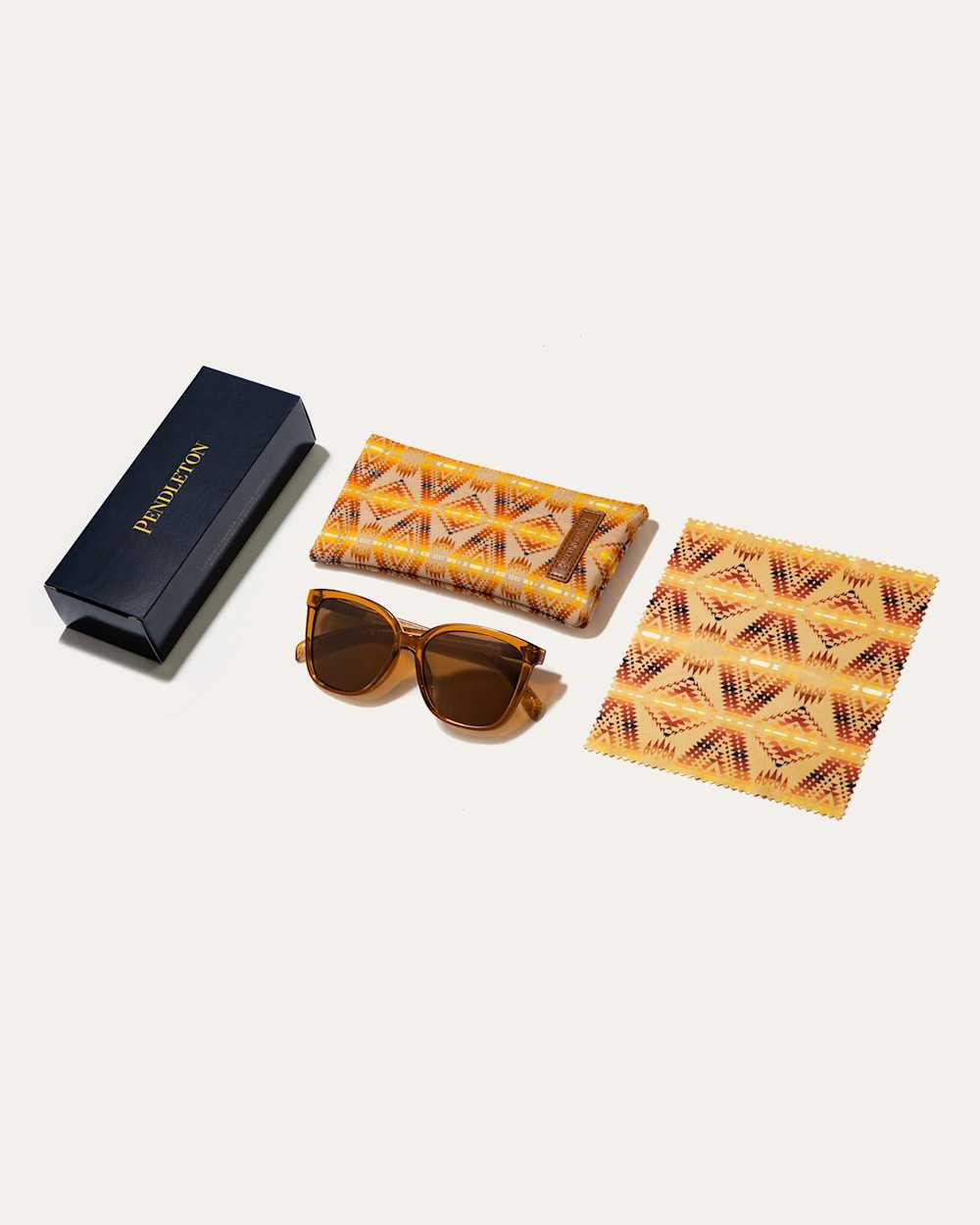 ALTERNATE VIEW OF SHWOOD X PENDLETON RYLAHN POLARIZED SUNGLASSES IN BROWN CRYSTAL/MISSION TRAILS image number 2