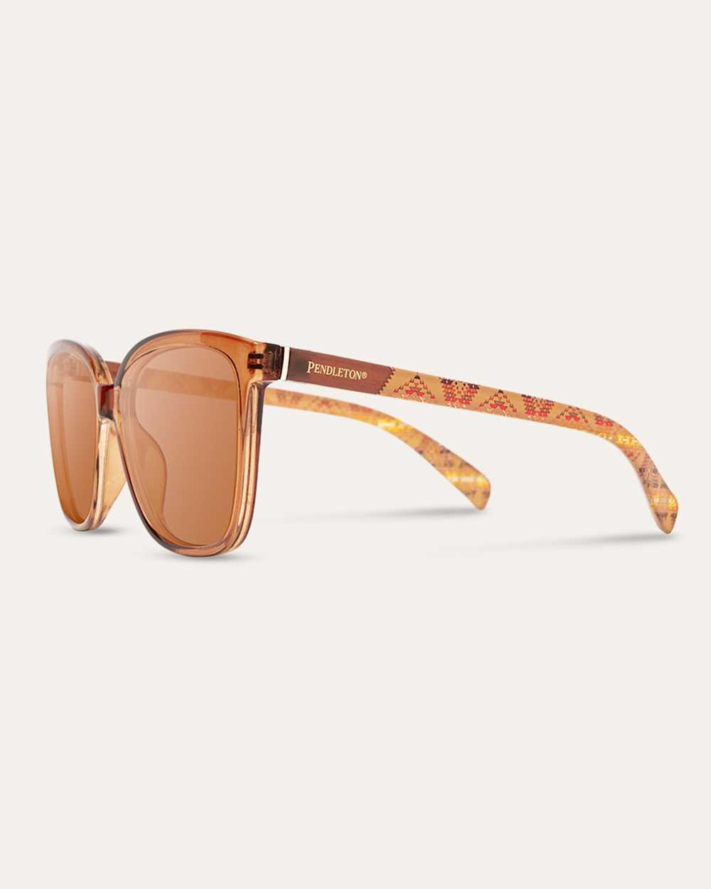 ALTERNATE VIEW OF SHWOOD X PENDLETON RYLAHN POLARIZED SUNGLASSES IN BROWN CRYSTAL/MISSION TRAILS image number 3