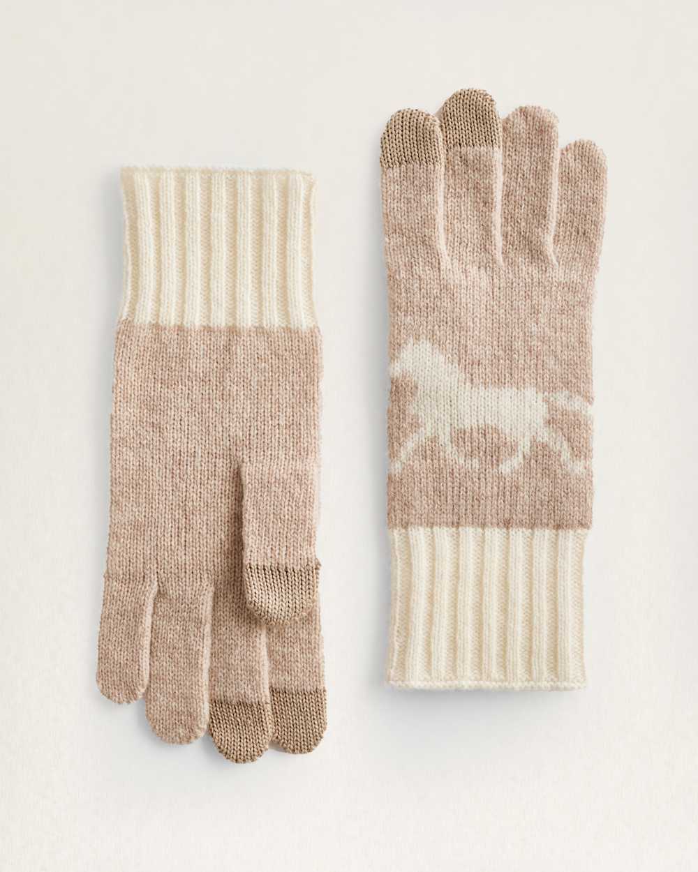HORSE LAMBSWOOL TEXTING GLOVES IN SANDSHELL image number 1