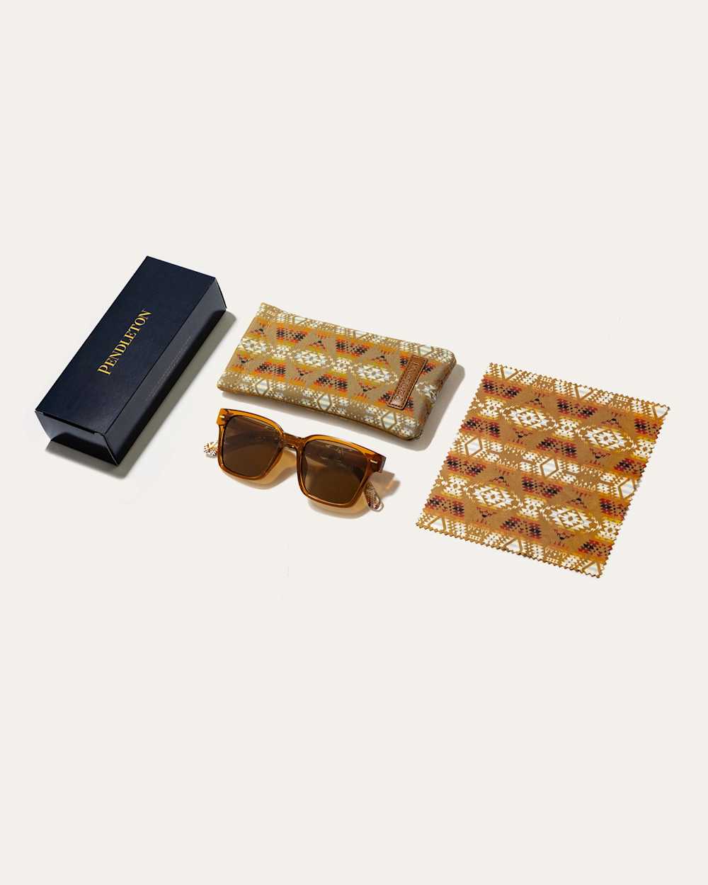 ALTERNATE VIEW OF SHWOOD X PENDLETON COBY POLARIZED SUNGLASSES IN BROWN CRYSTAL/TRAIL image number 2