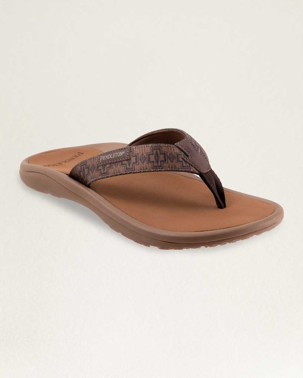 ALTERNATE VIEW OF MENS HARDING FLIP FLOPS IN BROWN image number 6