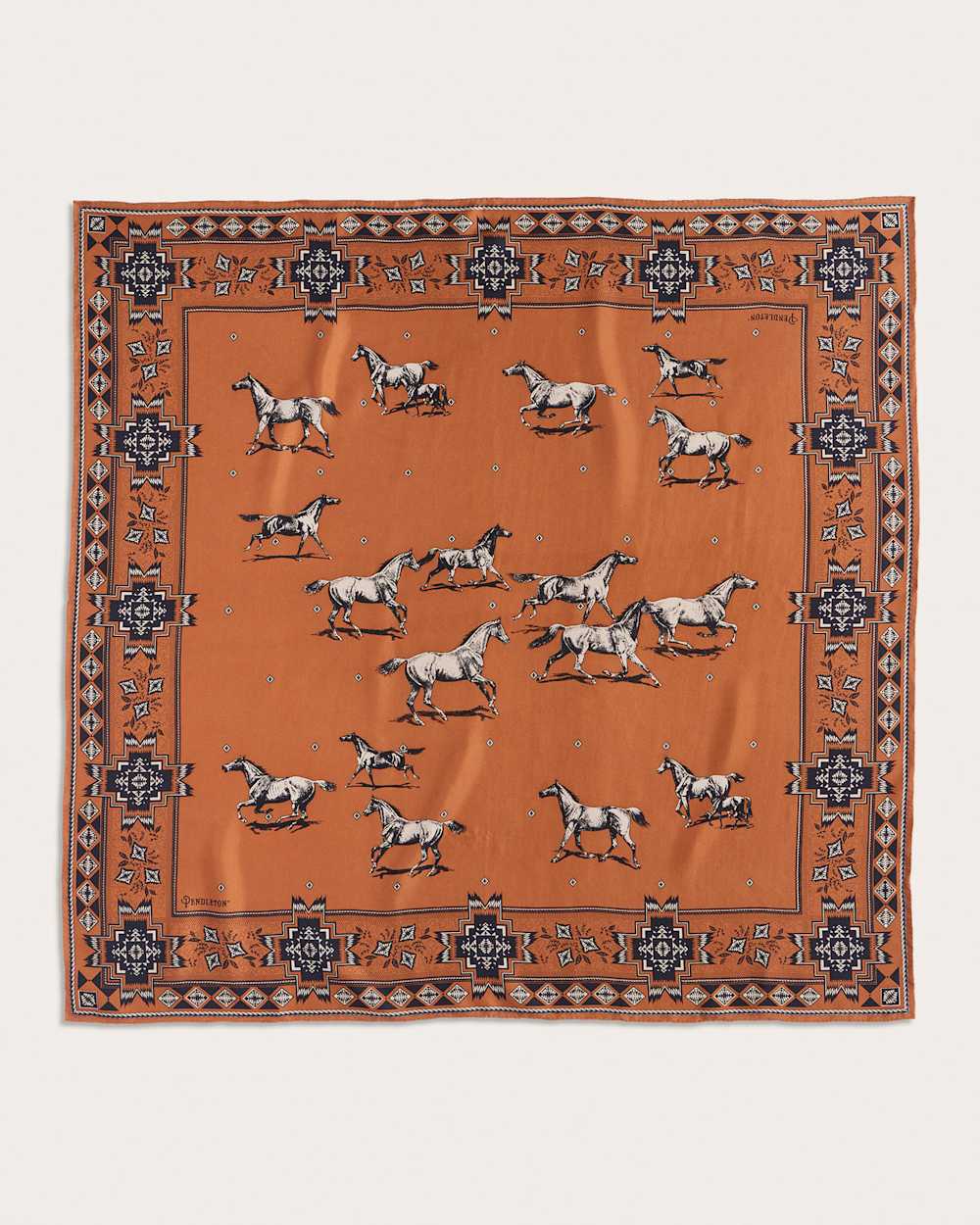 HERD OF HORSES SILK SCARF IN CLAY image number 1