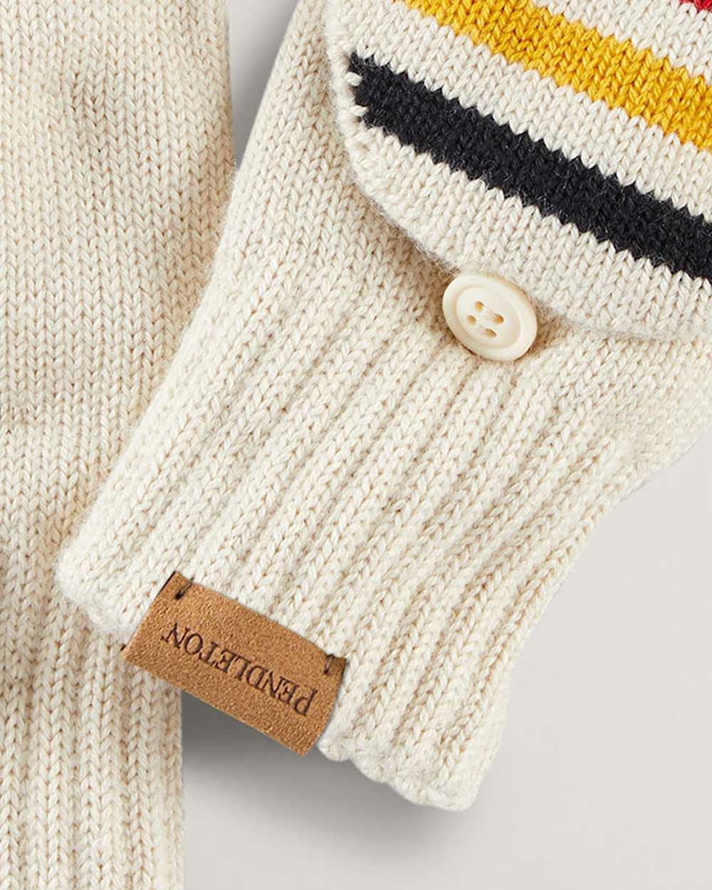 ALTERNATE VIEW OF GLACIER MERINO KNIT CONVERTIBLE MITTENS IN WHITE MULTI image number 2