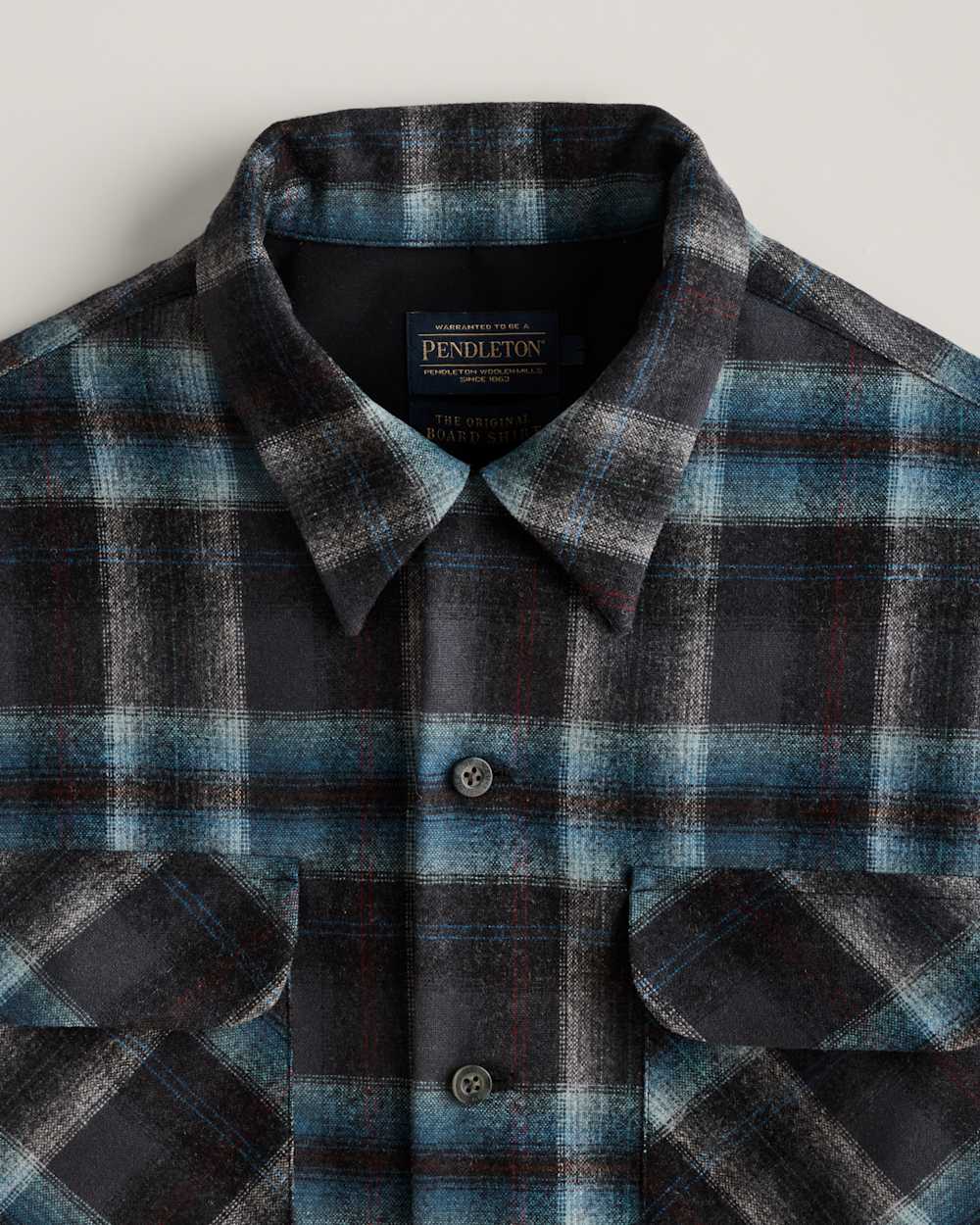 ALTERNATE VIEW OF MEN'S PLAID BOARD SHIRT IN GREY MIX/AQUA PLAID image number 2