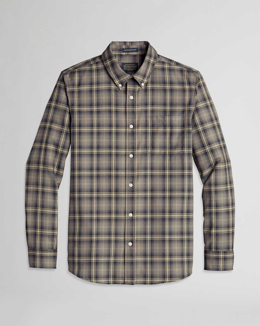AIRLOOM MERINO SIR PENDLETON SHIRT IN TAN/GREY OMBRE image number 1