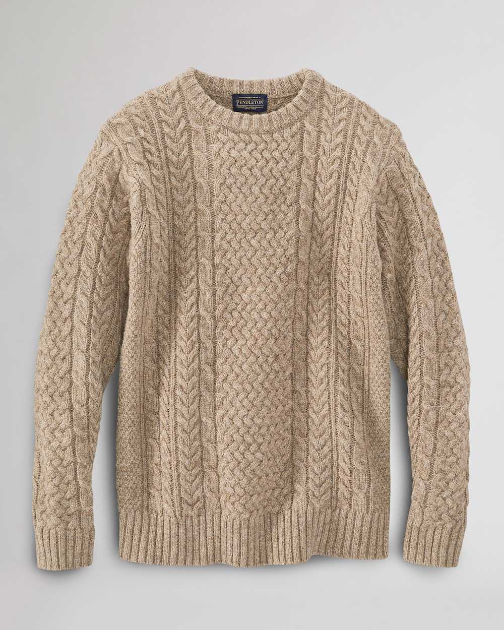 ALTERNATE VIEW OF MEN'S SHETLAND FISHERMAN'S SWEATER IN COYOTE image number 6