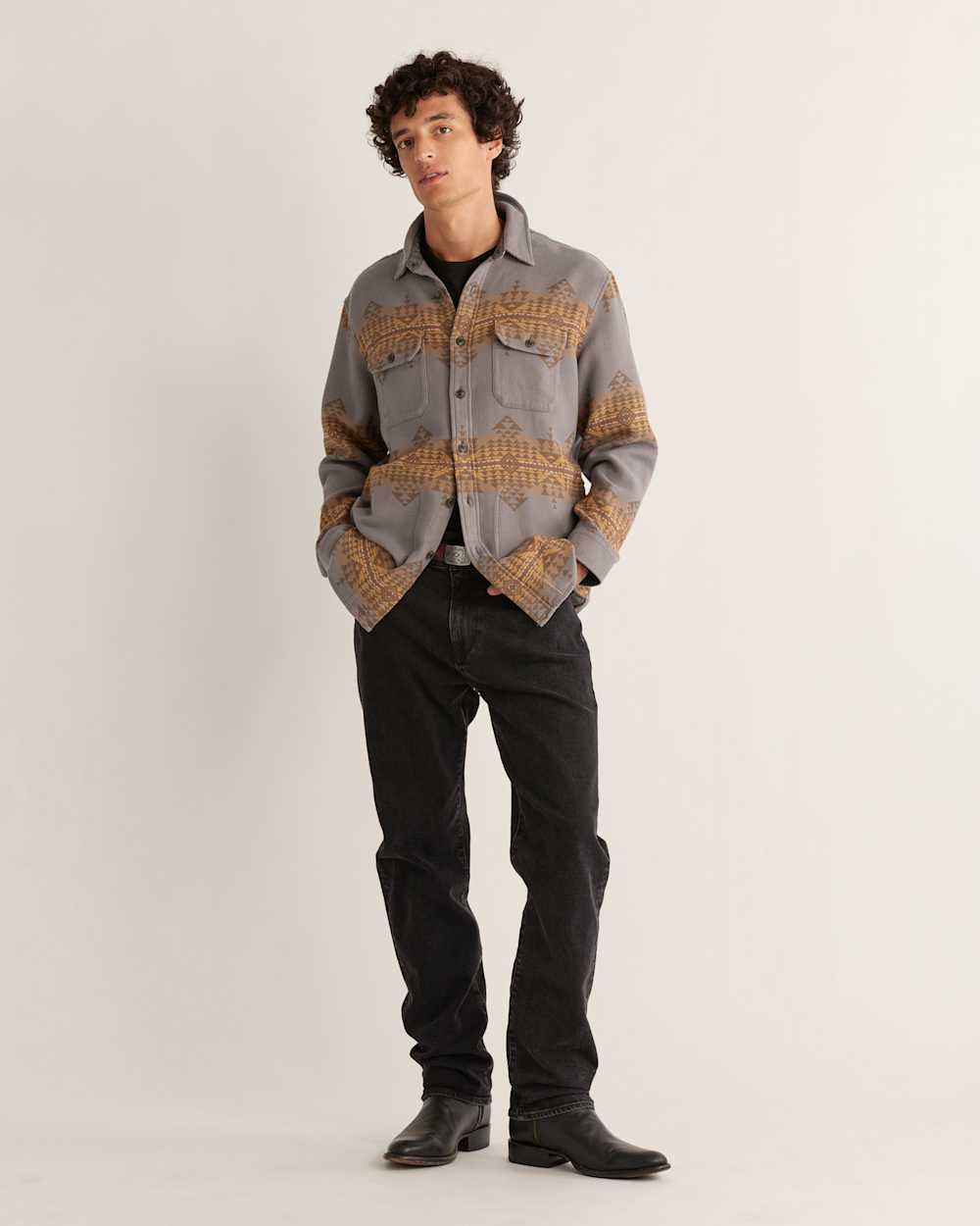 ALTERNATE VIEW OF MEN'S DOUBLESOFT DRIFTWOOD BEACH SHIRT IN BLUE HIGHLAND PEAK STRIPE image number 4