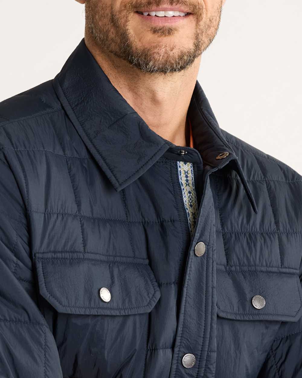ALTERNATE VIEW OF MEN'S ARROYO CRINKLE QUILTED SHIRT JACKET IN MIDNIGHT image number 4