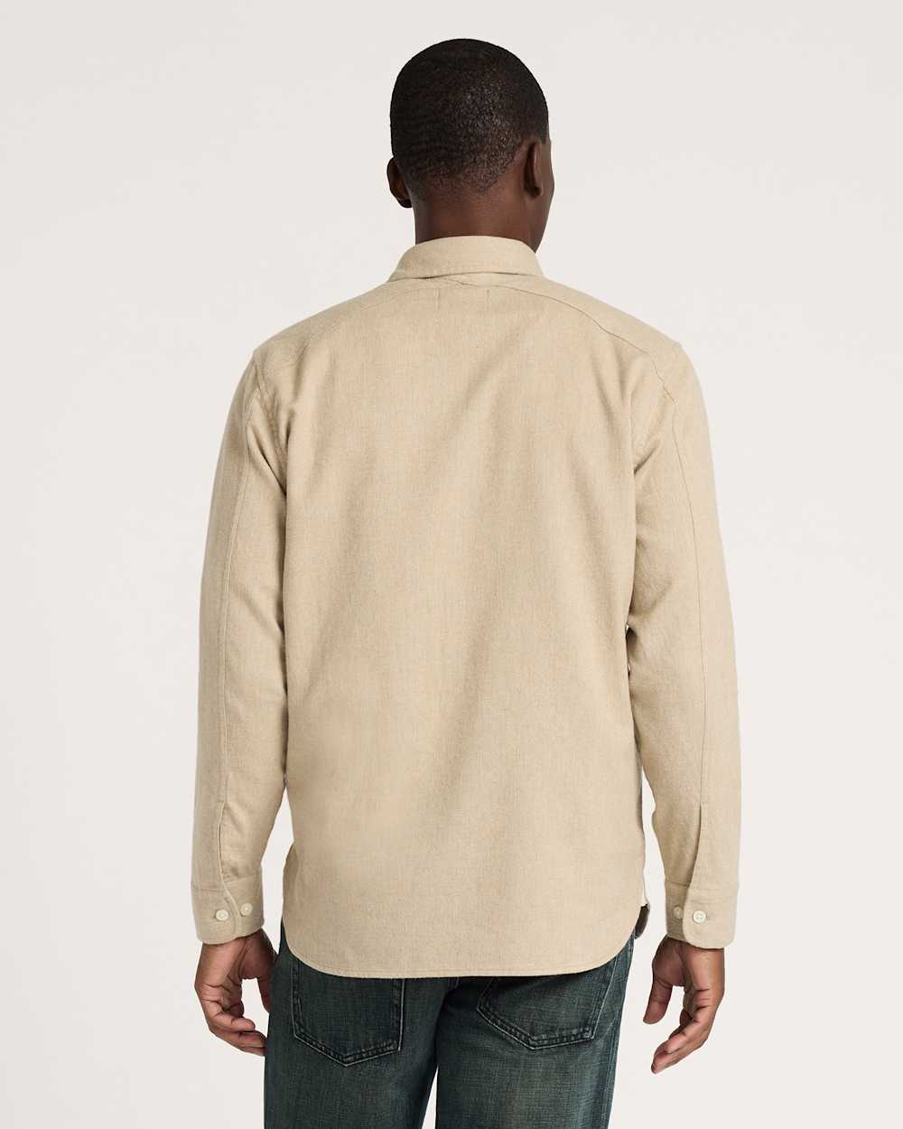 ALTERNATE VIEW OF FREMONT COTTON FLANNEL SHIRT IN TAN HEATHER image number 2