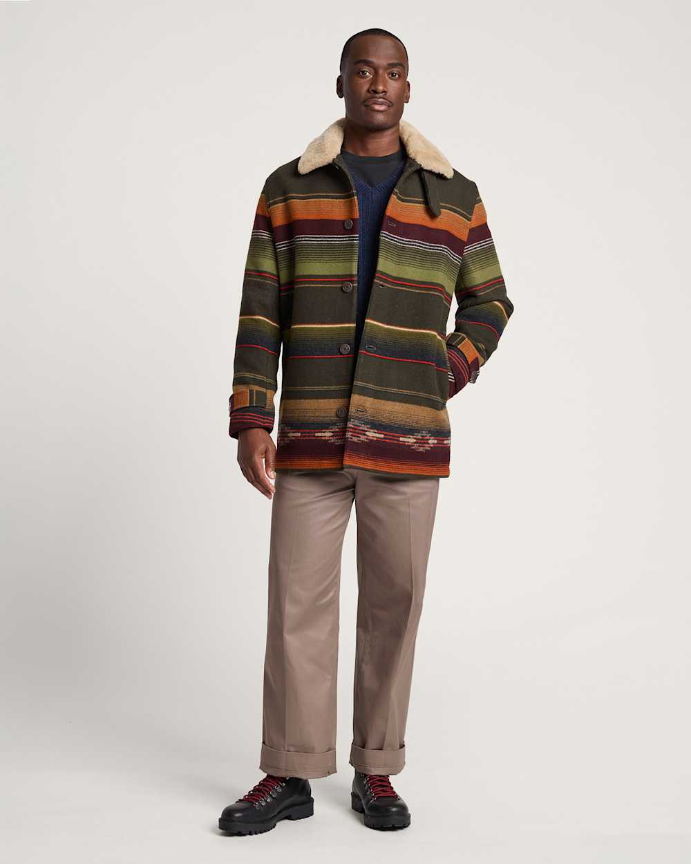 ALTERNATE VIEW OF MEN'S TUMALO RIDGE DAYTON WOOL COAT IN OLIVE MULTI image number 6