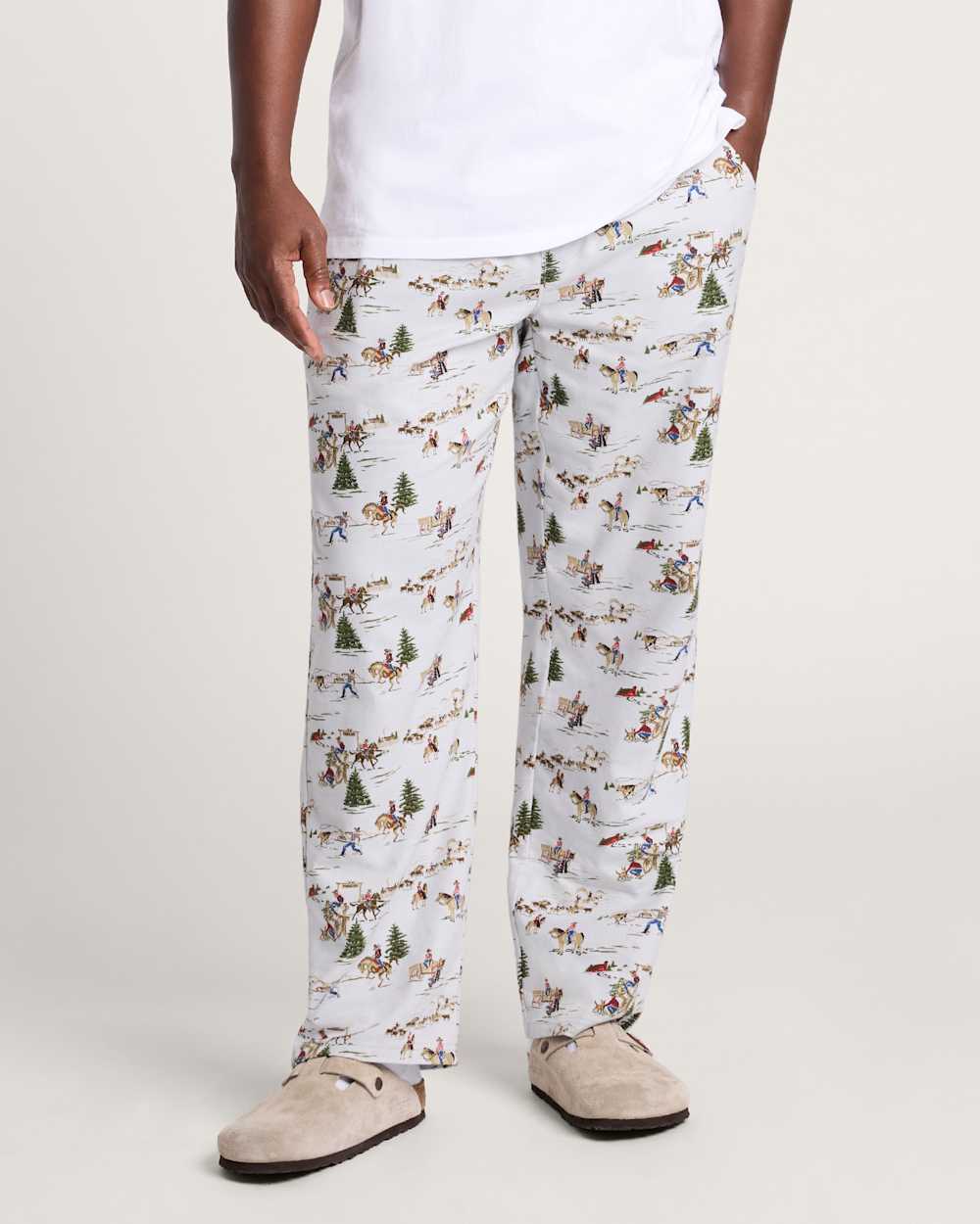 MEN'S RANCH PRINT FLANNEL PAJAMA PANTS IN BLUE image number 1