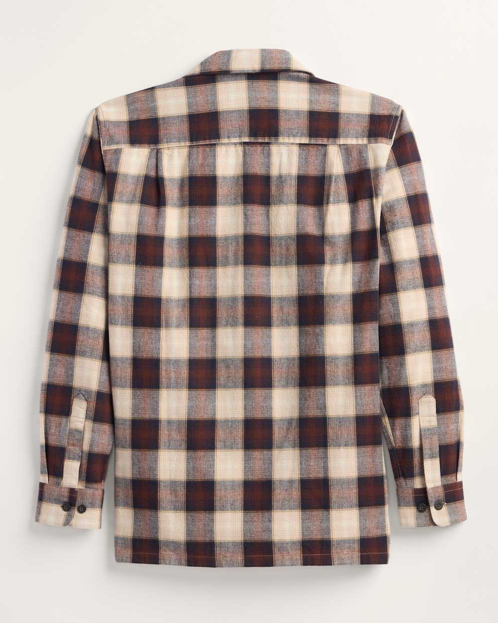 ALTERNATE VIEW OF LONG-SLEEVE PLAID COTTON BOARD SHIRT IN TAN/BROWN CHECK image number 2