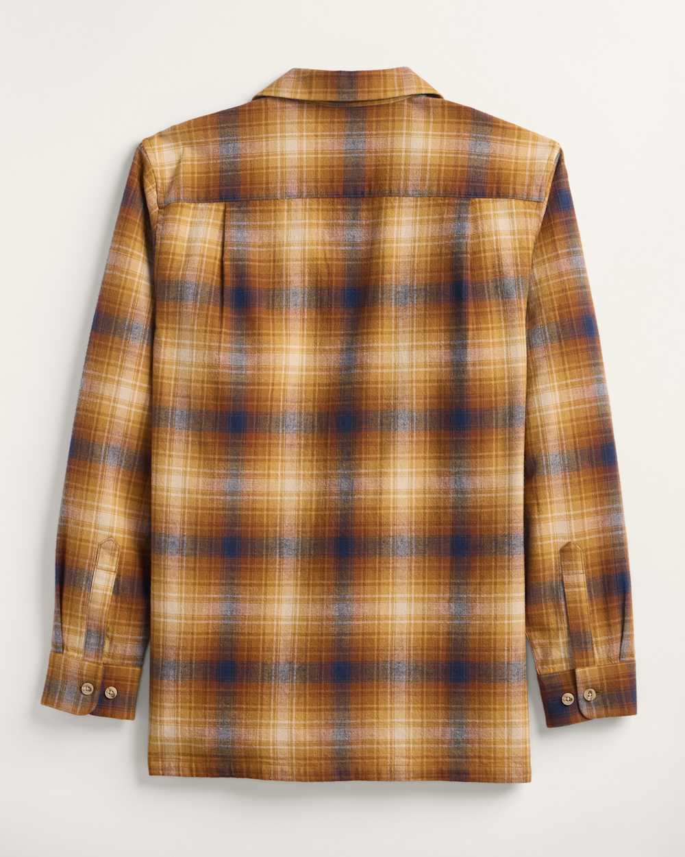 ALTERNATE VIEW OF LONG-SLEEVE PLAID COTTON BOARD SHIRT IN RUST/NAVY PLAID image number 2