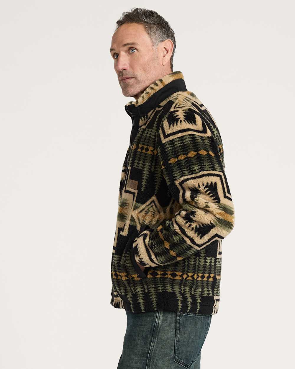ALTERNATE VIEW OF MEN'S HARDING FLEECE JACKET IN GREEN TEA image number 3