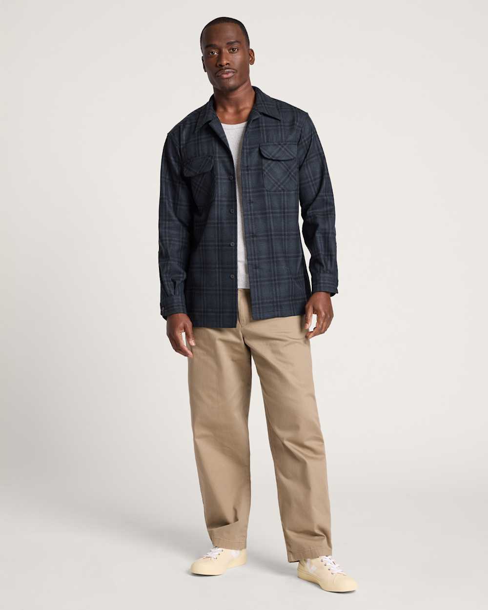 ALTERNATE VIEW OF MEN'S BOBBY RUIZ X PENDLETON BOARD SHIRT IN BLACK SHADOW PLAID image number 5