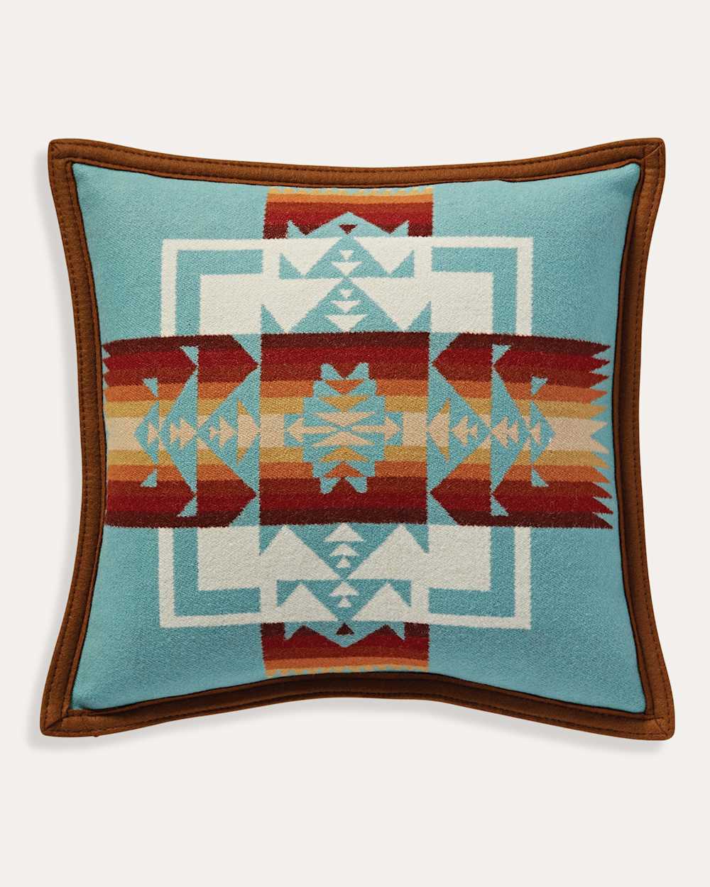CHIEF JOSEPH PILLOW IN AQUA image number 1