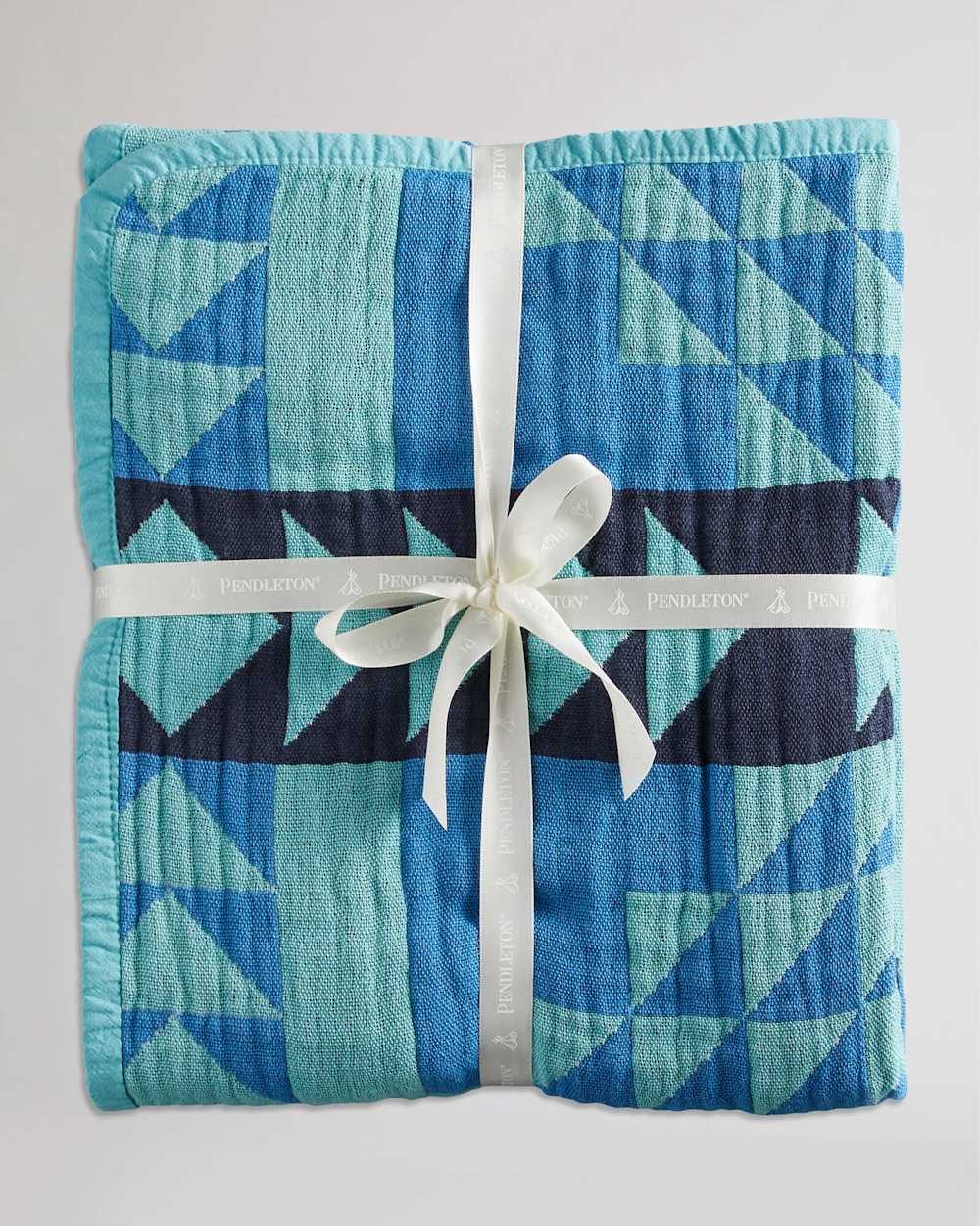 ALTERNATE VIEW OF SMITH ROCK ORGANIC COTTON BABY BLANKET IN OCEAN image number 3