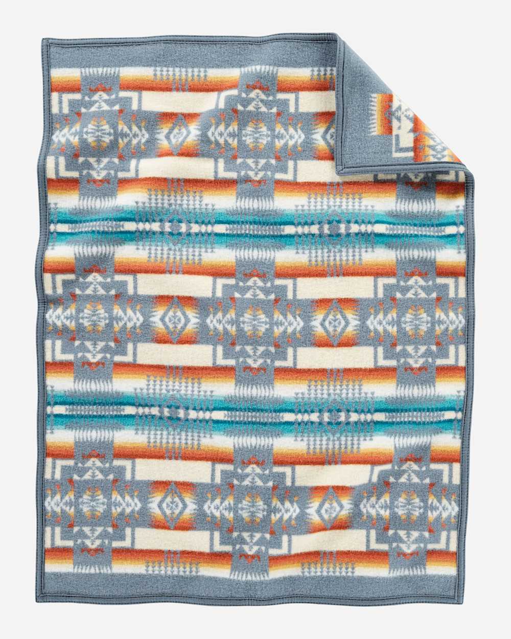 ALTERNATE VIEW OF CHIEF JOSEPH CRIB BLANKET IN SLATE image number 2