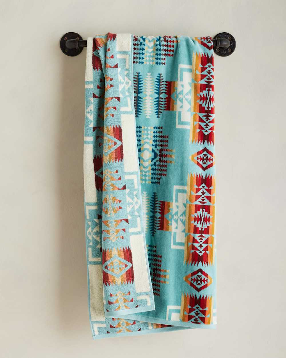 ALTERNATE VIEW OF CHIEF JOSEPH SPA TOWEL IN AQUA image number 2